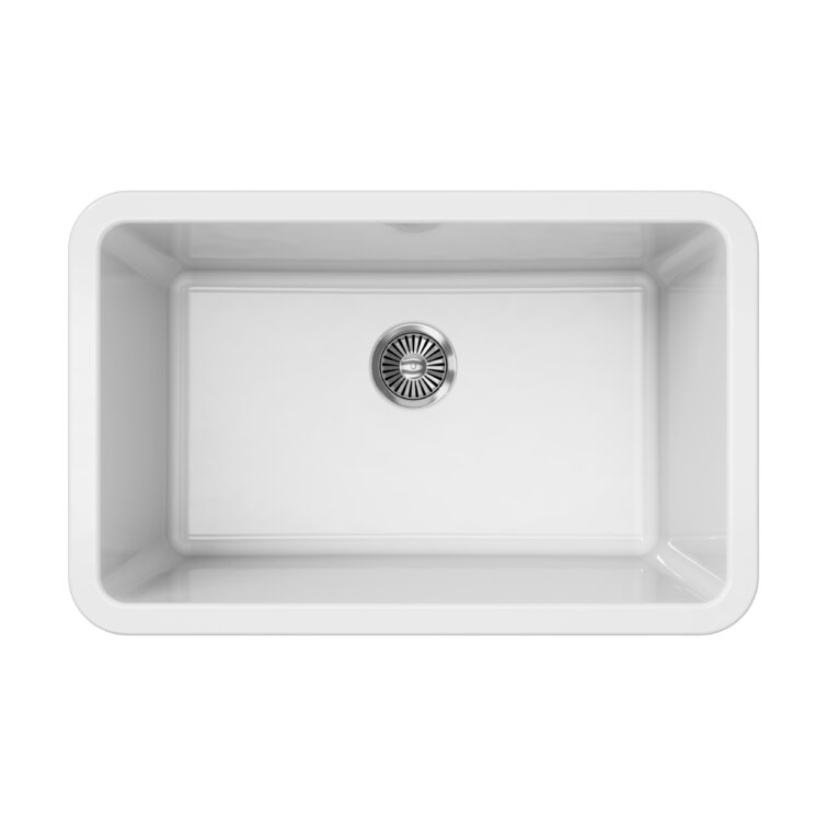 Fireclay Dual Mount Single Bowl Quartz Kitchen Sink